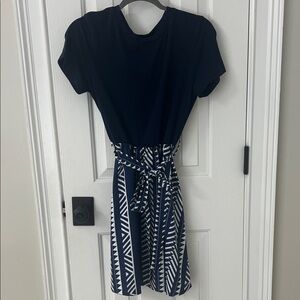 Cupshe Navy and White Geometric Mini Dress